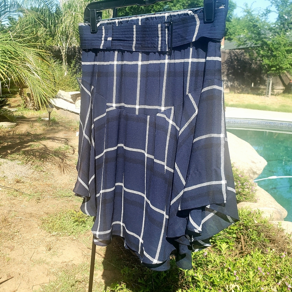 Luxury ALC Skirt Plaid Navy Black White Mini NEW ๐ Ret $395- - Picture 8 of 13